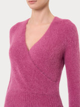 Maglia ad incrocio in misto lana e alpaca Rosa Donna - Ragno