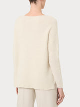 Maglia con collo a barchetta in misto lana e alpaca Bianchi Donna - Ragno
