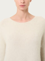 Maglia con collo a barchetta in misto lana e alpaca Bianchi Donna - Ragno