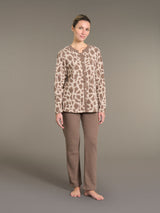 Pigiama aperto con fantasia animalier in cotton eco pile - - Ragno