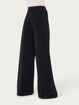 Pantalone lungo a palazzo con tasche e pinces in Compact Light Neri Donna - Ragno