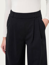 Pantalone lungo a palazzo con tasche e pinces in Compact Light Neri Donna - Ragno