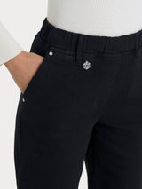 Jeans de corte acampanado con bolsillos de Super Denim negro para mujer - Ragno