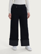 Jeans a palazzo in Super Denim Neri Donna - Ragno