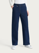 Jeans ampio con tasche in Super Denim Blu Donna - Ragno