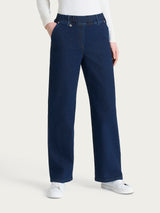 Jeans ampio con tasche in Super Denim Blu Donna - Ragno