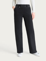 Jeans ampio con tasche in Super Denim Neri Donna - Ragno