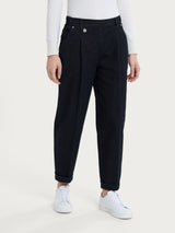 Jeans a carota con tasche e pinces in Super Denim Neri Donna - Ragno