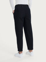 Jeans a carota con tasche e pinces in Super Denim Neri Donna - Ragno