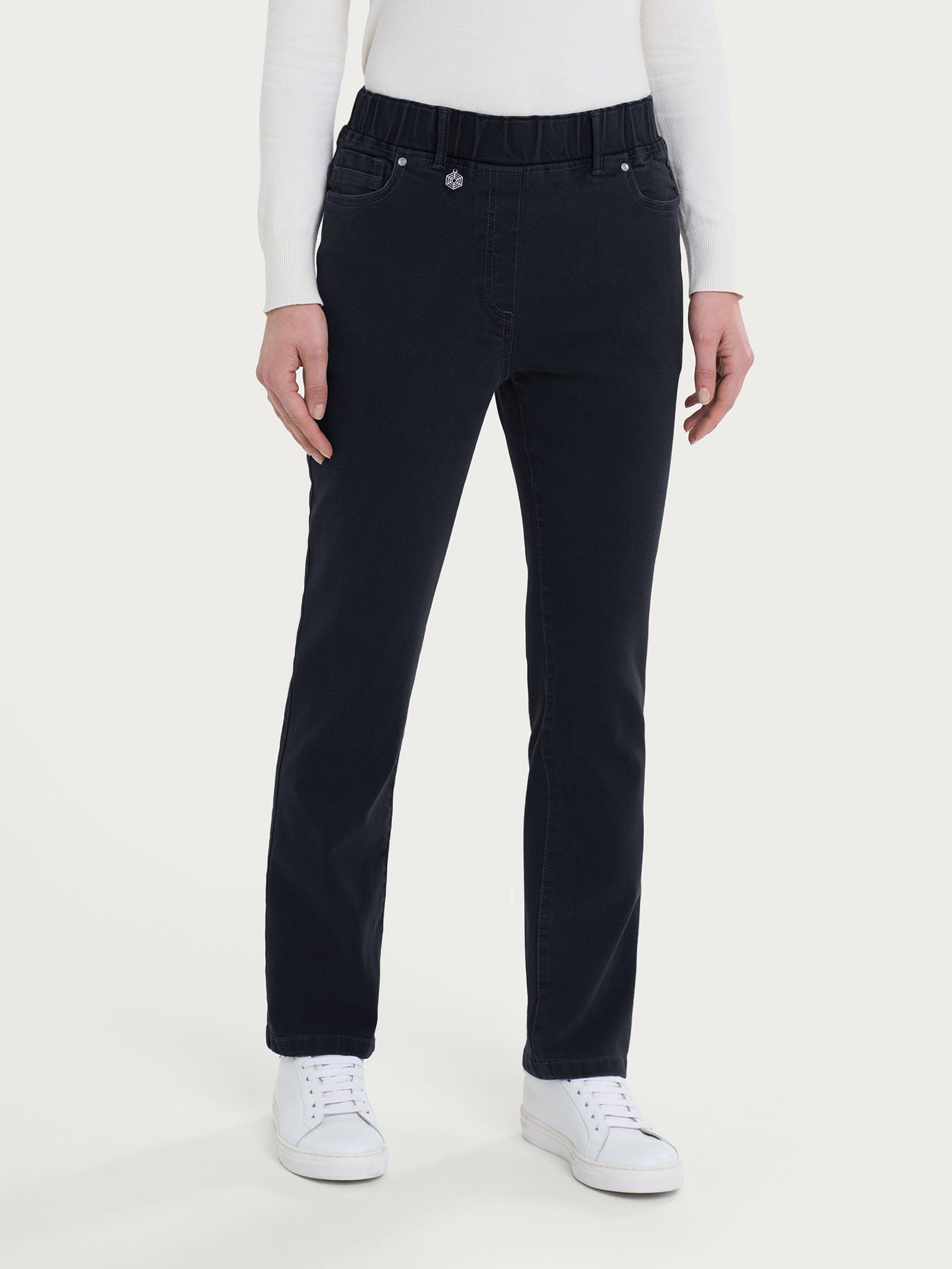 Jeans dritto con tasche in Super Denim Neri Donna - Ragno