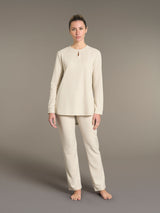 Pigiama con scollo a goccia in Cotton Eco Pile e Lurex - - Ragno