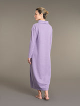 Camicia da notte lunga con collo alto in Cotton Eco Pile e Lurex - - Ragno