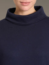 Camicia da notte lunga con collo alto in Cotton Eco Pile e Lurex - - Ragno