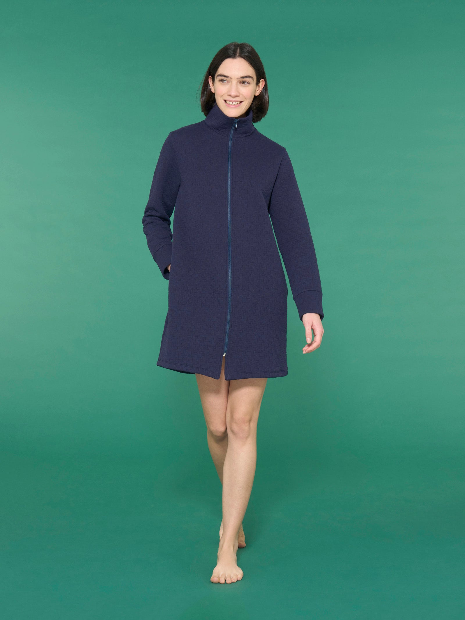 Vestaglia corta con zip in trapuntino - Tenebre � Ragno