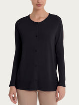 Cardigan aperto con bottoni in Crêpe Neri Donna - Ragno