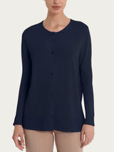 Cardigan aperto con bottoni in Crêpe Blu Donna - Ragno