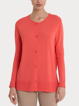 Cardigan aperto con bottoni in Crêpe Rosa Donna - Ragno