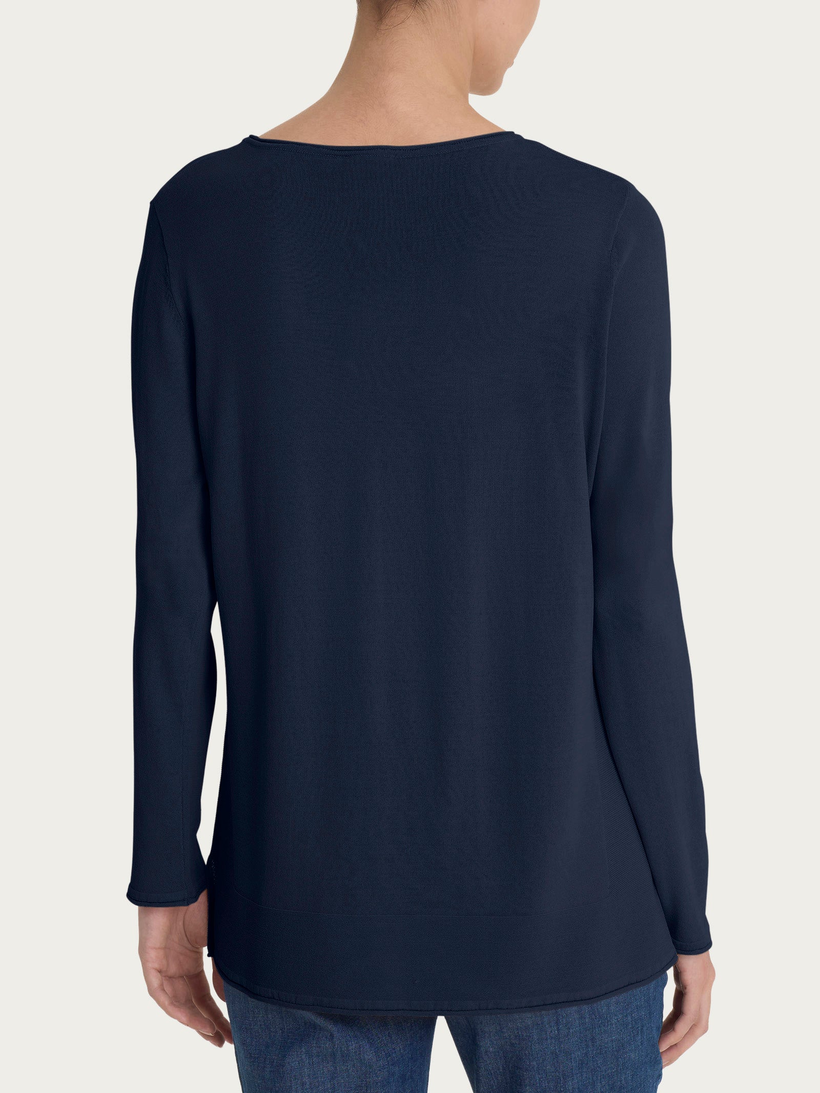 Maglia con collo a barchetta in Crêpe  Blu Donna - Ragno