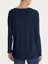 Maglia con collo a barchetta in Crêpe Blu Donna - Ragno