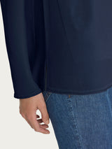 Maglia con collo a barchetta in Crêpe Blu Donna - Ragno