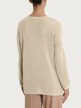 Maglia a manica lunga con punto rete in puro cotone Marroni Donna - Ragno