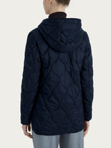 Piumino puffer Onion Quilt con cappuccio Blu Donna - Ragno