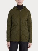 Piumino puffer Onion Quilt con cappuccio Verdi Donna - Ragno