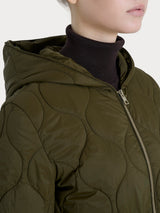 Piumino puffer Onion Quilt con cappuccio Verdi Donna - Ragno