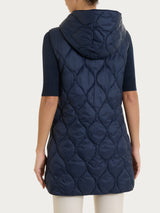 Piumino puffer smanicato con cappuccio Onion Quilt Blu Donna - Ragno