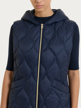 Piumino puffer smanicato con cappuccio Onion Quilt Blu Donna - Ragno