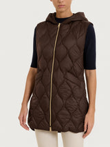 Piumino puffer smanicato con cappuccio Onion Quilt Marroni Donna - Ragno