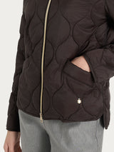 Piumino puffer Onion Quilt con manica lunga Marroni Donna - Ragno