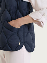 Piumino Smanicato Onion Quilt Blu Donna - Ragno