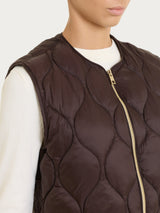 Piumino puffer Smanicato Onion Quilt Marroni Donna - Ragno