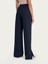 Pantalone a palazzo con tasche in Compact Light Blu Donna - Ragno