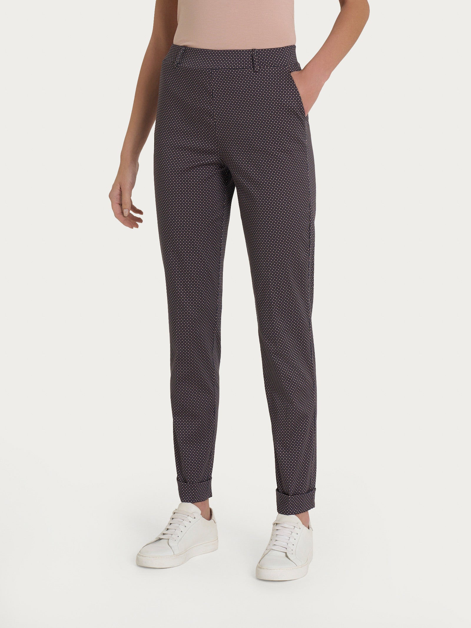 Pantalone chino slim con tasche in Satin Power Marroni Donna - Ragno