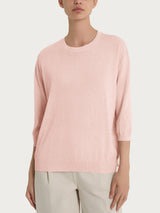 Maglia girocollo con manica 3/4 in Crêpe Rosa Donna - Ragno