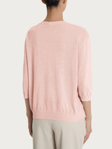 Maglia girocollo con manica 3/4 in Crêpe Rosa Donna - Ragno