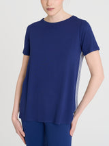 Maglietta con retro con stripes in Viscosa Summer Blu Donna - Ragno