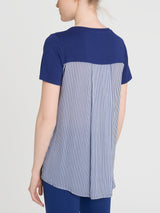 Maglietta con retro con stripes in Viscosa Summer Blu Donna - Ragno