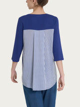 Maglia con retro con stripes in Misto Viscosa Blu Donna - Ragno