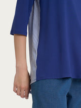 Maglia con retro con stripes in Misto Viscosa Blu Donna - Ragno