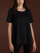 beYOUtiful Homewear – Maglietta girocollo in cotone elasticizzato  Neri Donna - Ragno
