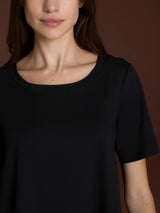 beYOUtiful Homewear – Maglietta girocollo in cotone elasticizzato  Neri Donna - Ragno