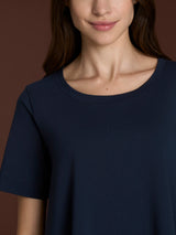 beYOUtiful Homewear – Maglietta girocollo in cotone elasticizzato  Blu Donna - Ragno