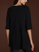 beYOUtiful Homewear – Maglietta con manica 3/4 in cotone elasticizzato Neri Donna - Ragno