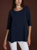 beYOUtiful Homewear – Maglietta con manica 3/4 in cotone elasticizzato  Blu Donna - Ragno