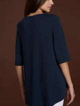 beYOUtiful Homewear – Maglietta con manica 3/4 in cotone elasticizzato  Blu Donna - Ragno