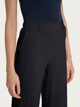 Pantalone ampio con tasche e risvolto in Super Fresh Neri Donna - Ragno