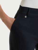 Pantalone ampio con tasche e risvolto in Super Fresh Neri Donna - Ragno